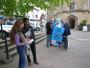 Flipper the dolphin helps campaign on the streets of Buckingham on behalf of John Stevens, the independent candidate. The idea behind the mascot was to highlight the fact that Speaker John Bercow was a “flipper” in the expenses crisis. The Buckingham constituency was one of the most high profile of the 2010 General Election thanks to UKIP Nigel Farage's attempt to unseat Bercow. The UKIP candidate was also involved in light aircraft crash on polling day. 5th May 2010.